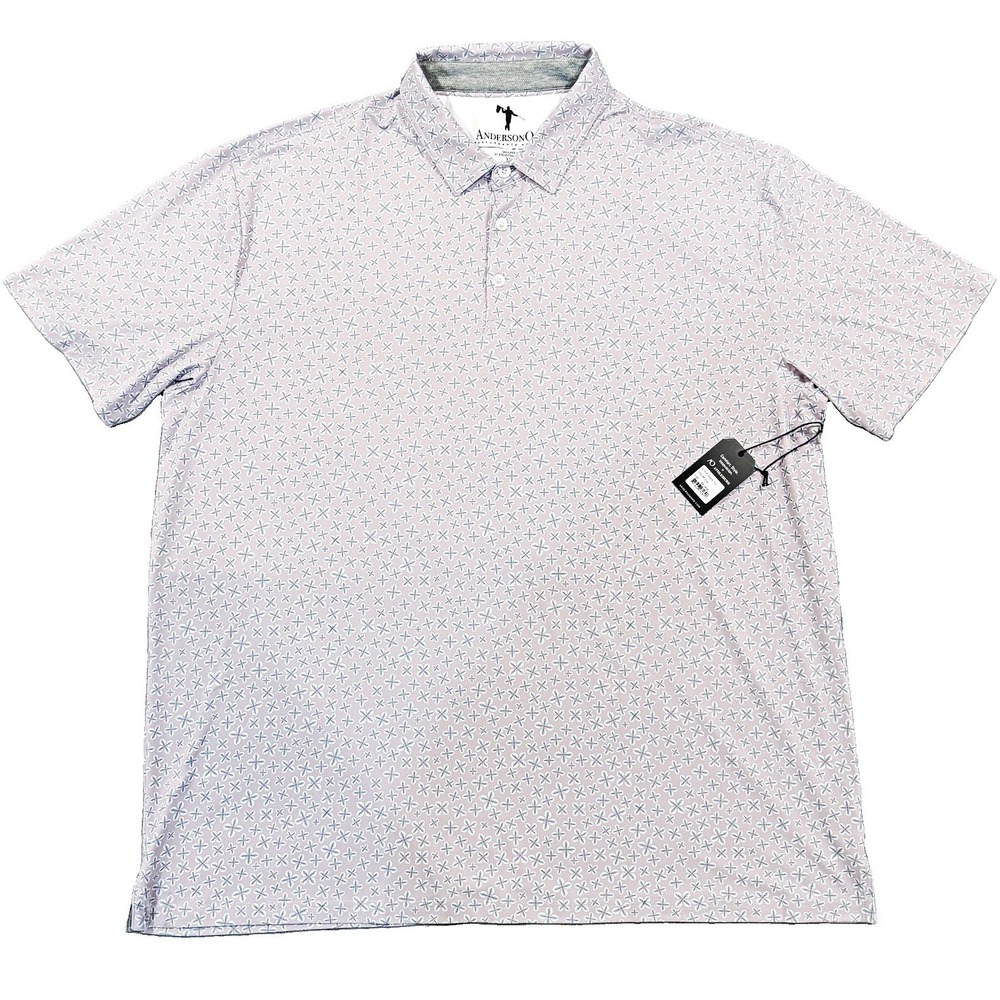 AndersonOrd Ellagray Golf Polo Shirt XXL NWT Mens Eilish Pattern Performance